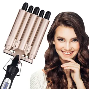 Good LCD Professional Salon Wavy Hair Styler Tourmaline Wave Maker 5 Barrels Curling Iron Dual Voltage Hair Curler