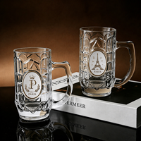 Verres à bière classiques en verre transparent de 13 oz, prêts à être expédiés, avec logo et emballage personnalisés, faible MOQ, écologiques et réutilisables, en stock