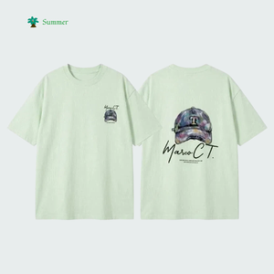 เสื้อยืดผู้ชายคอตตอน 100% ปี 2026 ทรงโอเวอร์ไซส์ ไหล่ตก สไตล์ไฮสตรีท ลายกราฟิกทอ พิมพ์โลโก้แบบกำหนดเอง SIDE EFFECT มีสินค้าพร้อมส่ง - Product Image 1