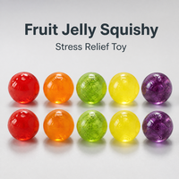 Boules de gelée de fruits souples et translucides, aspect fruité, 5 couleurs variées, jouets de bureau apaisants