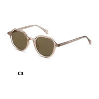 Lunettes de soleil vintage rondes à monture TR, branches en acétate, verres en nylon – Style rétro, urbain, vacances, extérieur, décontracté
