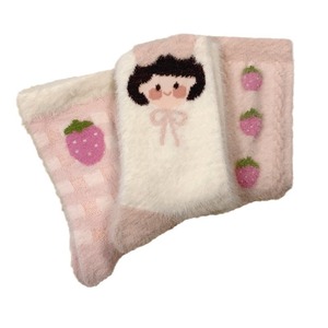 Women's Fuzzy <b>Socks</b> Pink Strawberry Girl Pattern Cotton Thickened Warm Autumn <b>Winter</b> Soft Plush <b>Socks</b> - Product Image 5