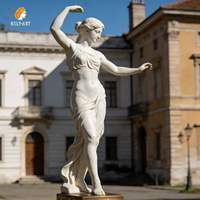 Estatua de Dama Bailando de Mármol Blanco de Tamaño Real, Estilo Griego, Decoración de Jardín para Exteriores, Marca MILY, en Venta