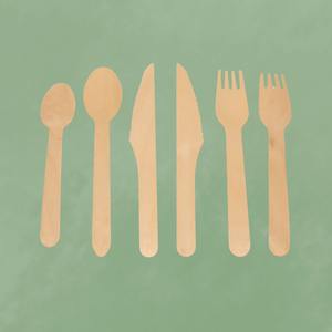 Vente chaude Ensemble de couverts en bois jetables faits à la main traditionnels écologiques et sans danger pour les aliments Décoration rustique de cuisine salle à manger mariage - Product Image 1