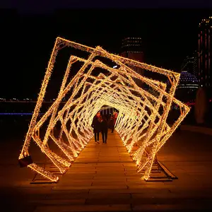 New Design Tunnel Wedding Backdrop Christmas Event Holiday Decoration Outdoor Lighted Tunnel Arch LED Lights