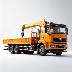 Camion-grue Shacman avec système de commande double cabine et sol, 6x4, 12T, grue autoportée - Product Image 1