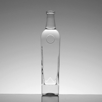 Bouteille en verre carrée transparente pour whisky, brandy, huile, alcool, 750 ml, bouteille en verre pour liqueur en vrac avec bouchon, prix au litre