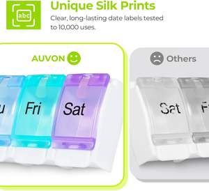 Organizador Semanal de Pastillas <span class=keywords><strong>AUVON</strong></span> IMedassist, Libre de BPA, Estuche de Viaje para 7 Días, Modelo PO1107, Diseño de Apertura con Resorte - Product Image 4
