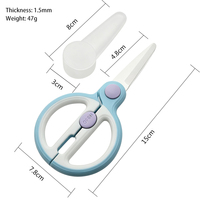 Ciseaux à nourriture pour bébé en céramique portables, conception avec verrou de sécurité, coupe-nourriture pour bébé détachable et lavable pour les voyages et la maison