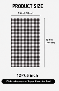 กระดาษกันน้ำมันลายตารางสีดำ เกรดอาหาร ทนน้ำมัน กันน้ำ สำหรับห่ออาหาร - Product Image 2