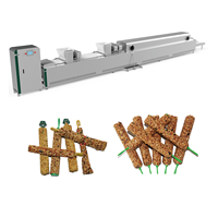 Ligne de production entièrement automatique de barres de graines pour oiseaux, machine industrielle de fabrication de barres de céréales et d'arachides, 3000 pièces/heure, moteur Darin 380V