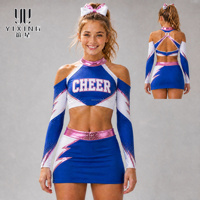 Tenue de cheerleading de compétition, dégradé coloré néon, personnalisation par sublimation et broderie, usine OEM, vente en gros, faible MOQ