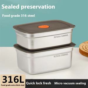 Fiambrera de acero inoxidable de grado alimenticio 316, sellada para almacenamiento de refrigerador, organización de trabajadores de oficina, muestra de fruta - Product Image 4