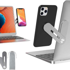 Support magnétique pour ordinateur portable et téléphone avec clip latéral, support de téléphone réglable, extension de support d'ordinateur pour téléphones - Product Image 1