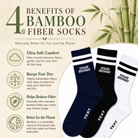 Chaussettes de sport en fibre de bambou rayées personnalisées pour hommes, respirantes, tricotées, pour le tennis, l'entraînement sportif en plein air et la salle de sport