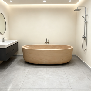 Nouvelle conception de baignoire autoportante isolante thermiquement, en marbre <span class=keywords><strong>naturel</strong></span>, moderne, avec drain pour salle de bain - Product Image 2