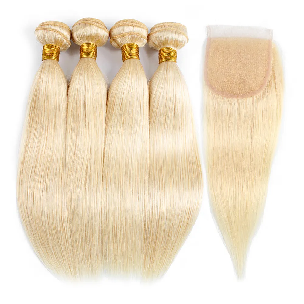 #613 Ginger Blonde 100 Percent Human Hair Extensions With Blonde Hair Weave Bundles