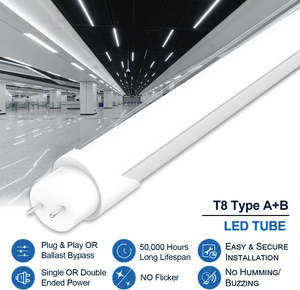 Tubo LED Integrato UL ETL ad Alta Luminosità G13 4Ft T 8100-277V AC Tipo A+B 22 Watt 120Cm Lampada Illuminazione - Product Image 4