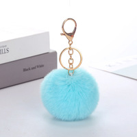 Vente en gros directe usine : Pendentif porte-clés boule de fourrure de lapin imitation style Asie du Sud-Est, ornement de bagage, accessoires de bijouterie