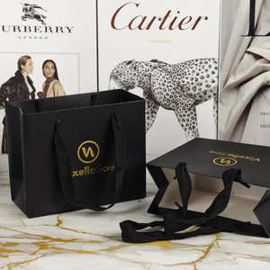 Bolsa de Regalo de Papel Kraft Negra de Lujo USM con Logotipo de Marca Privada Personalizado para Exhibiciones de Ropa - Product Image 6