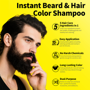 Nuovo Arrivo: Shampoo Colorante per <span class=keywords><strong>Capelli</strong></span> Neri 5 in 1, Trattamento Istantaneo da <span class=keywords><strong>Capelli</strong></span> <span class=keywords><strong>Bianchi</strong></span> a Neri per Uomo - Product Image 3