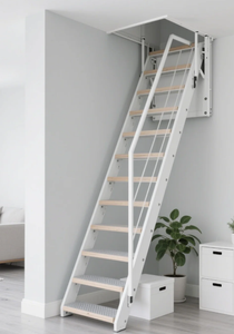 Retracción Manual Metal Invisible Estiramiento Ático <span class=keywords><strong>Escalera</strong></span> Elevadora <span class=keywords><strong>Escalera</strong></span> Interior Exterior Diseño Plegable - Product Image 5