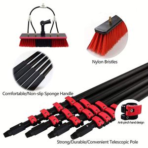 Perche télescopique en fibre de carbone <span class=keywords><strong>pour</strong></span> le nettoyage des fenêtres, anti-rotation, nettoyage ménager, 12 pieds, 16 pieds, 20 pieds - Product Image 4