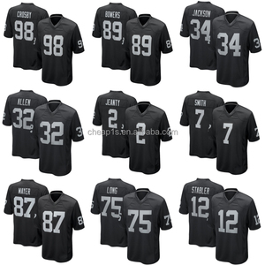 Vente en gros de maillots de football américain cousus pour hommes <span class=keywords><strong>Las</strong></span> <span class=keywords><strong>Vegas</strong></span> Raider, couleur noire # 98 Maxx Crosby # Uniforme de football 89 Brock Bowers - Product Image 1