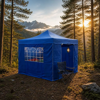 Gazebos pliants imperméables et résistants aux UV avec auvent enduit pour abri de base en camping et activités de plein air, randonnée