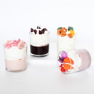Nouveauté Bougie parfumée en cire de soja avec pot en verre, style dessert glacé personnalisé, chocolat, biscuits, abeille - Product Image 5