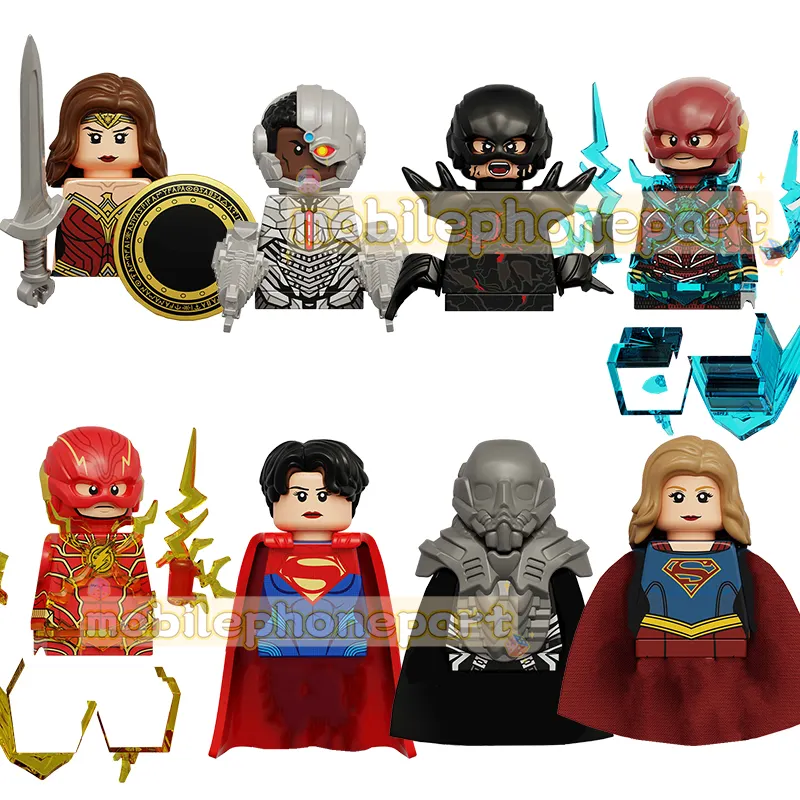 KT1071 Super Heroes The Flash Wonder Woman Cyborg DC Hero Mini Bricks Figure Assemble Building Block Kids Collect Plastic Toy