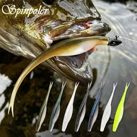 Leurre de pêche souple flottant de 12 cm, type Minnow Swimbait à queue fourchue, pour la pêche au Black-bass et au Brochet en eau douce (lacs et rivières), compatible avec les montages Texas et Carolina, lot de 5 pièces