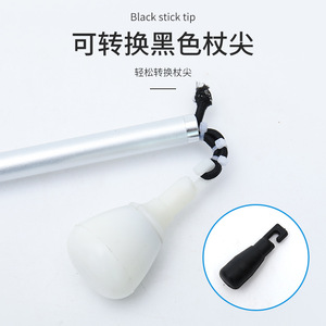 Canne pliable en alliage d'aluminium pour enfants, tête rotative blanche, tête de canne noire, fonction clignotante, bâtons de randonnée - Product Image 3