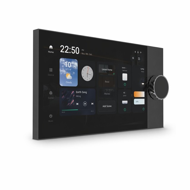 Tuya Smart Home Zigbee Gateway 8inches Touch Screen Control Panel with Rotary Knob Smart Hub for Tuya IoT Automation System