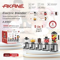 RAF Appareils électroménagers Robot culinaire électrique 5-en-1 3L avec fonction presse-agrumes, boîtier en acier inoxydable, broyeur haute puissance et mixeur, pour usage domestique mural