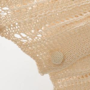 2025 été nouveau femmes Simple mode Jacquard <span class=keywords><strong>maille</strong></span> cou à manches courtes coton tricoté <span class=keywords><strong>Cardigan</strong></span> polyvalent décontracté mince épaisseur - Product Image 4