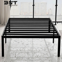 Cadre de lit plateforme en métal moderne avec rangement pliable, montage facile, pour chambre et appartement, fabriqué au Vietnam ENKE NK-BF01