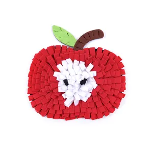 suppliers custom red apple shape cat dog paw print toys pet snuffle mat training skills fleece sniffing mat for dogs cats