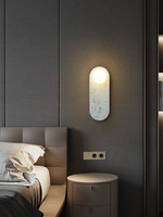 Lampe murale LED en marbre au design créatif postmoderne nordique, pour salon, chambre à coucher, chevet, hôtel, couloir, forme de coquille
