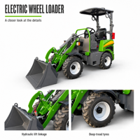 TITAN Electric Mini Front Wheel Loader Garansi Bersertifikat CE 1 Tahun Beban Terukur 0.8-5 Ton Bucket 0.4m