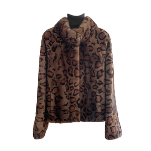 Cappotto invernale Casual da <span class=keywords><strong>donna</strong></span> di lusso con stampa leopardata 100% vera giacca di visone Full Skin - Product Image 1