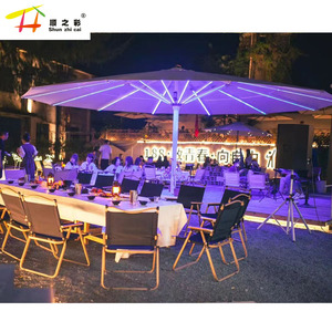Parasol de terrasse électrique LED sur mesure de grande taille en aluminium avec télécommande pour restaurant, plage, café en plein air - Product Image 5
