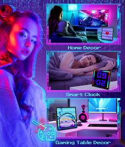 Anpassbare <span class=keywords><strong>LED</strong></span> Pixel Art <span class=keywords><strong>Display</strong></span> Panel Smart Clock DIY Graffiti Programmier bare Wand kunst Gaming Room Decor 32x32 Touchscreen - Product Image 6