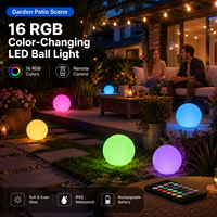 COOLQING Lampe LED sphérique de décoration de Noël et de festival, 15 cm, RGB, 16 couleurs changeantes, télécommande, stock USA, pour jardin intérieur