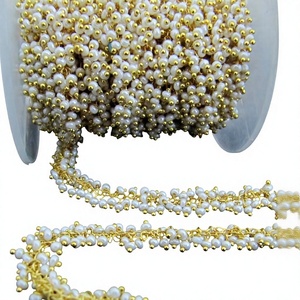 Chaîne de perles de quartz Angoori lisses et rondes, taille 2 mm, pour la fabrication de bijoux, vendue au mètre - Product Image 1