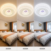 Plafonnier LED rond design feuille de Ginkgo, panneau central avec deux feuilles, tiges croisées, cercles concentriques, lignes fines noires décoratives