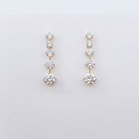 Boucles d'oreilles en or jaune 18 carats avec diamants de laboratoire, style Galaxy Sparkle, boucles d'oreilles tendance, manchette d'oreille, créoles pendantes, clips, huggies, moissanite