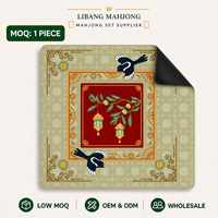 Jeu de tuiles de mahjong en acrylique vert écologique sur le thème du panda avec étui de rangement portable pour les fêtes de famille et les voyages