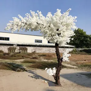 Offre Spéciale décoration extérieure et intérieure grand faux arbre de fleurs de cerisier artificiel blanc de 7 pieds