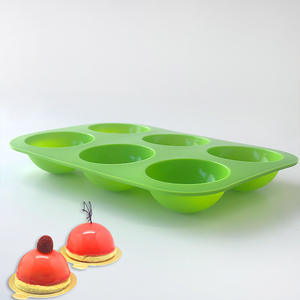 Moule à gâteau mousse en demi-cercle Mofen Cup Pastry Dessert Jelly Silicone Grinder Baking Tools for Pudding and Other Confections - Product Image 4